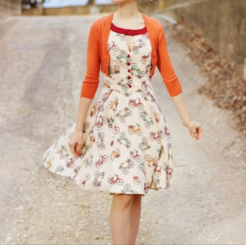 Modcloth Dancing Days Banned Bicycle Dress